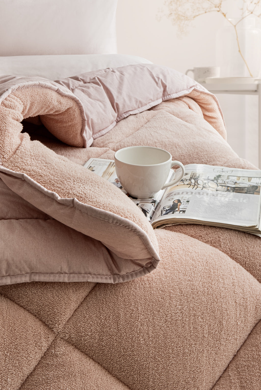 Çift Kişilik Pudra Çift Taraflı Wellsoft Yorgan| 195x215cm