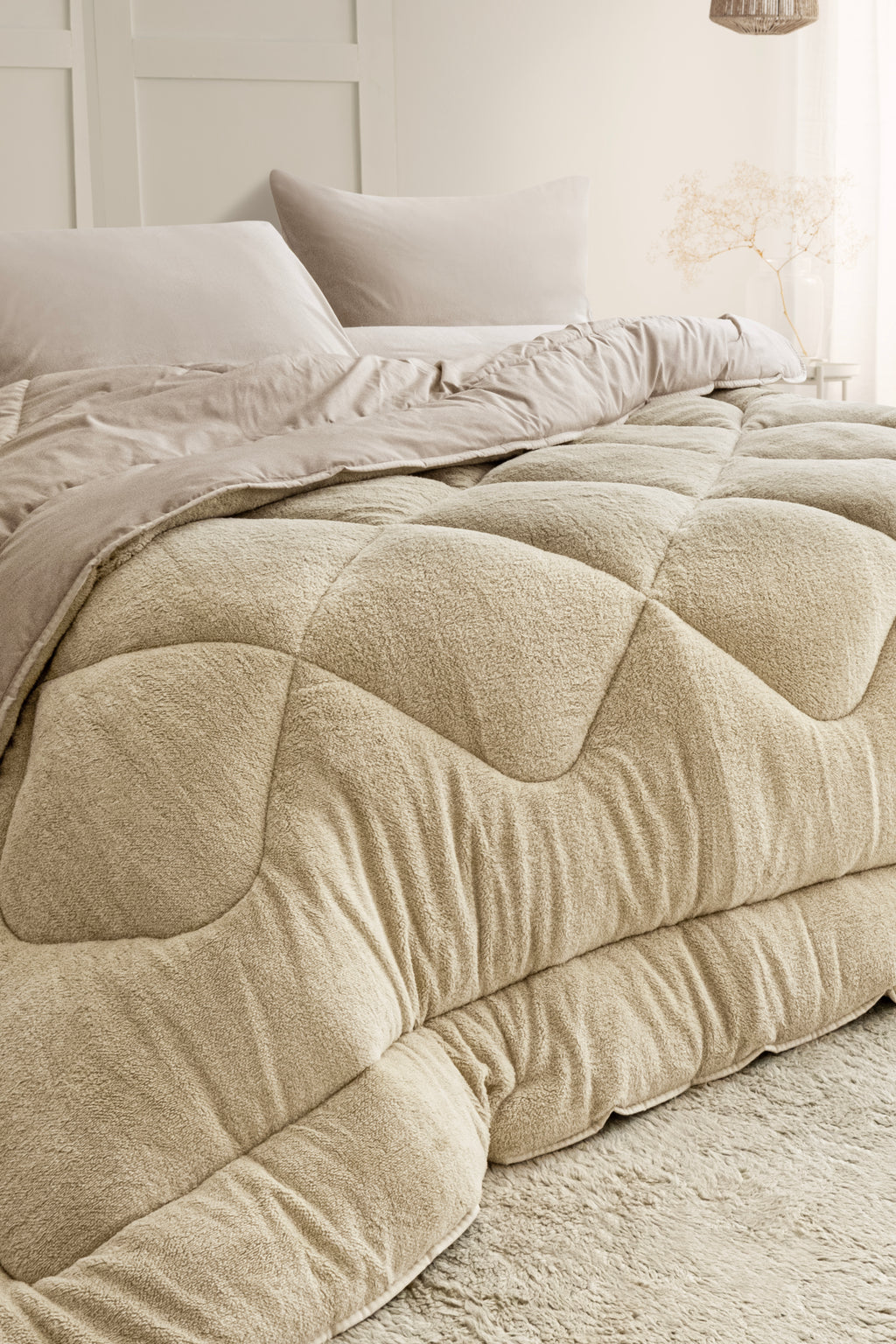 Tek Kişilik Bej Çift Taraflı Wellsoft Yorgan| 155x215cm