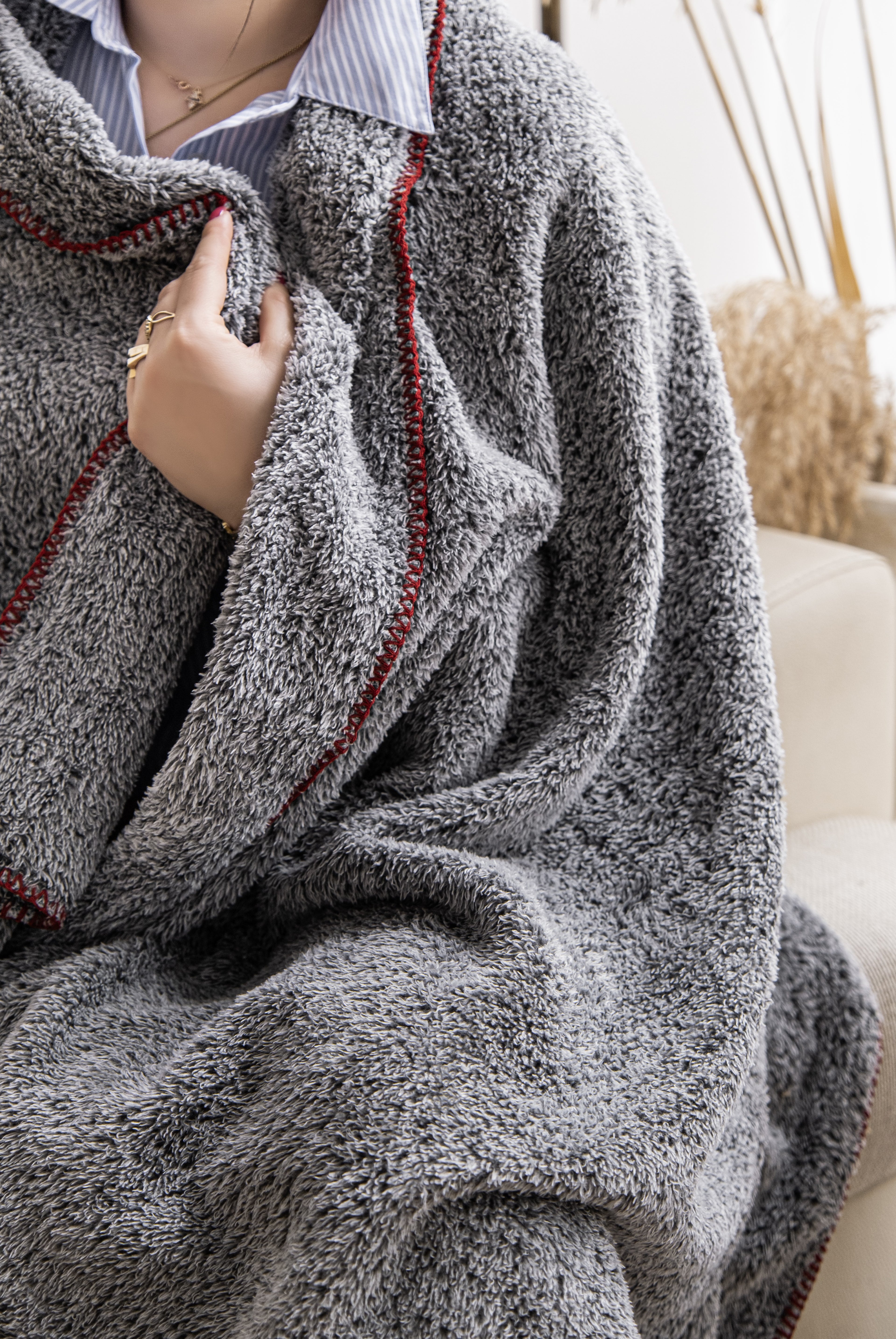 Çoban Dikişli Wellsoft Tv Battaniyesi 110x170 cm | Koltuk Şalı