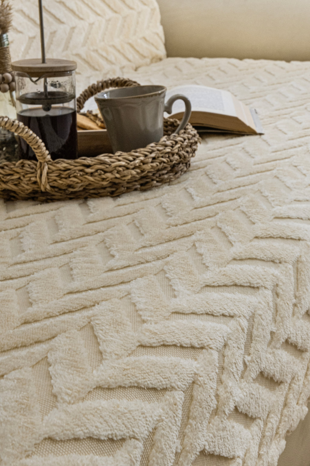 4'lü Paket Kaydırmaz Süngerli Koltuk Örtüsü| Krem Renk