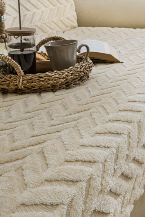 4'lü Paket Kaydırmaz Süngerli Koltuk Örtüsü| Krem Renk