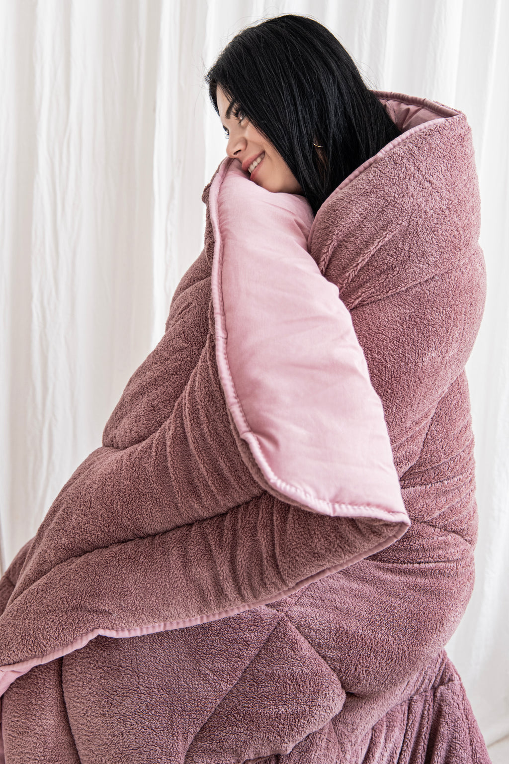 Tek Kişilik Gül Kurusu Çift Taraflı Wellsoft Yorgan | 155x215cm