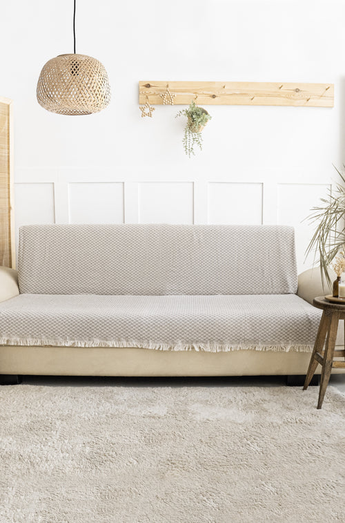 Begüm Dokuma Kumaş Bej Koltuk Örtüsü| Koltuk Şalı 170x210cm