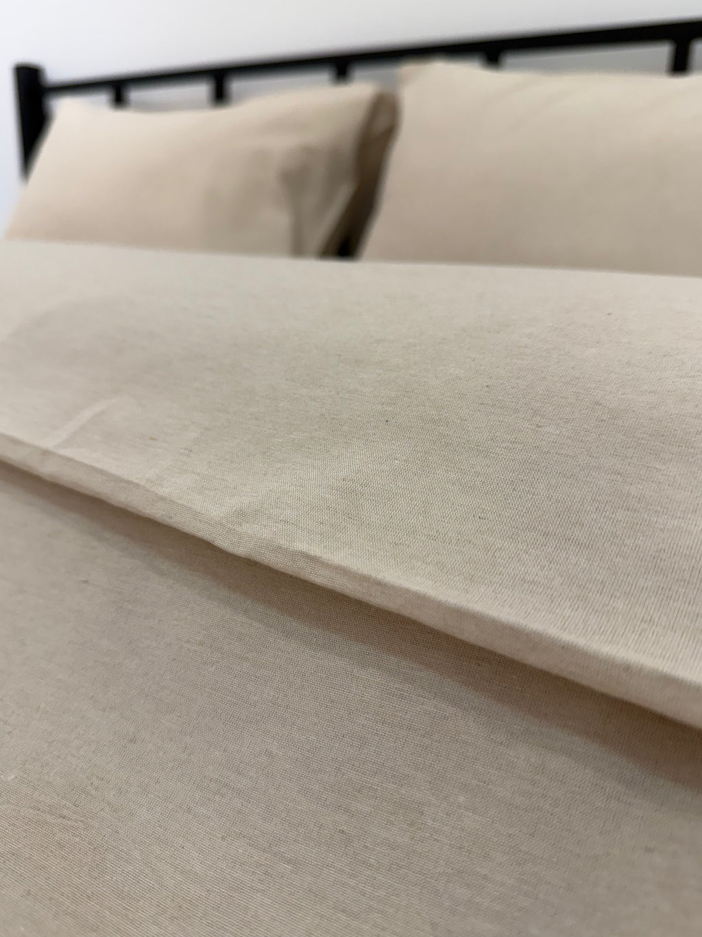 Düz Renk Bej Çift Kişilik Nevresim Takımı