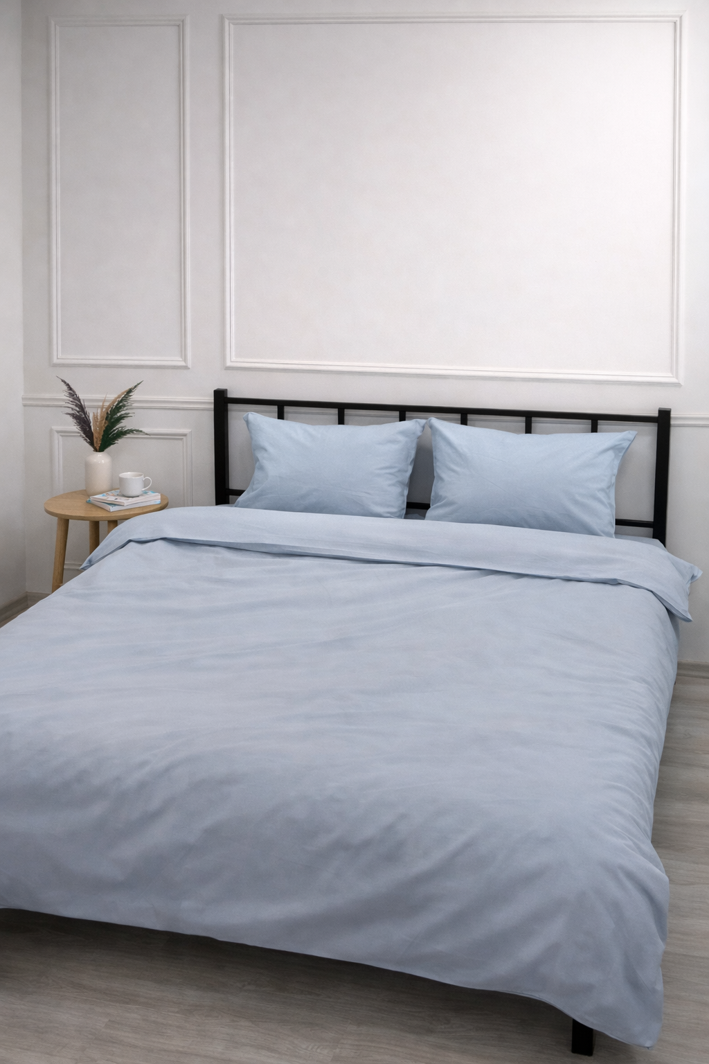 Düz Renk Mavi Çift Kişilik Nevresim Takımı